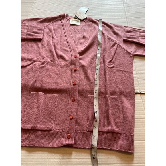 NWT-The Edinburgh Woollen Mill 100% lambswool Rose Pink Size L cardigan sweater - Picture 11 of 12